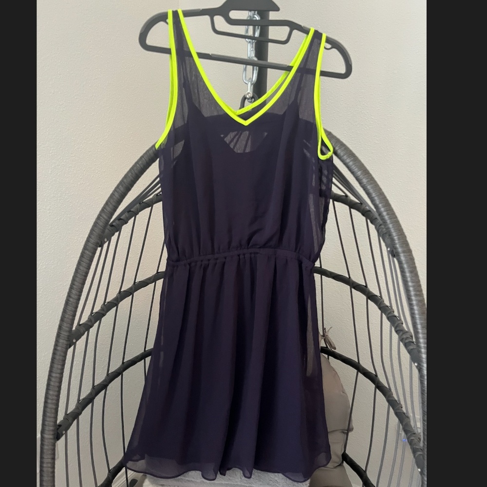 EXPRESS Sleeveless V-neck Deep Purple Mini Dress